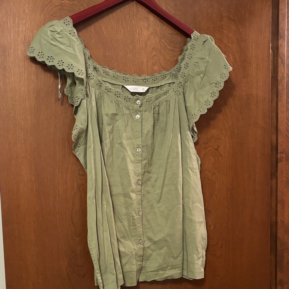 LC Lauren Conrad Sage Eyelet Blouse